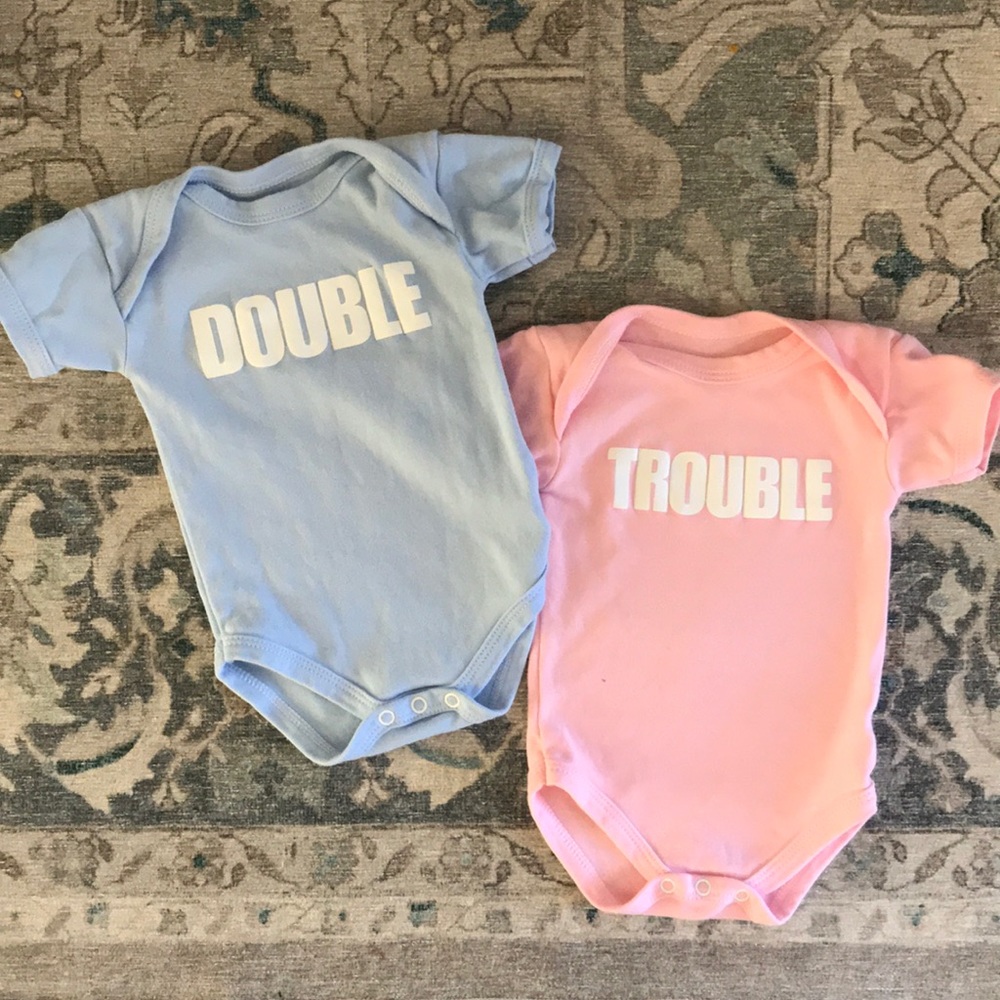 3-6 month boy/girl TWIN ONESIES